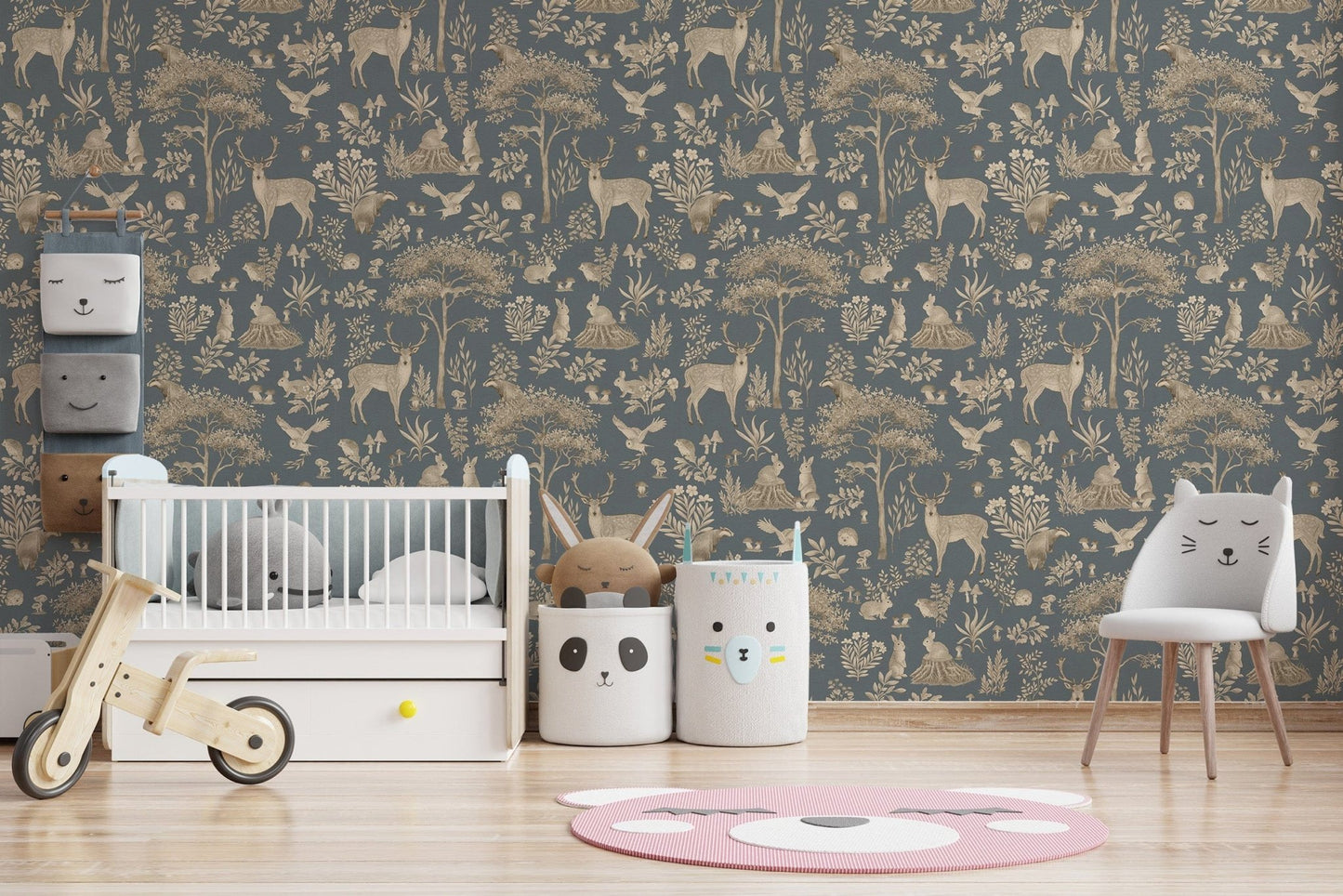 Nature-inspired wallpaper with deer
