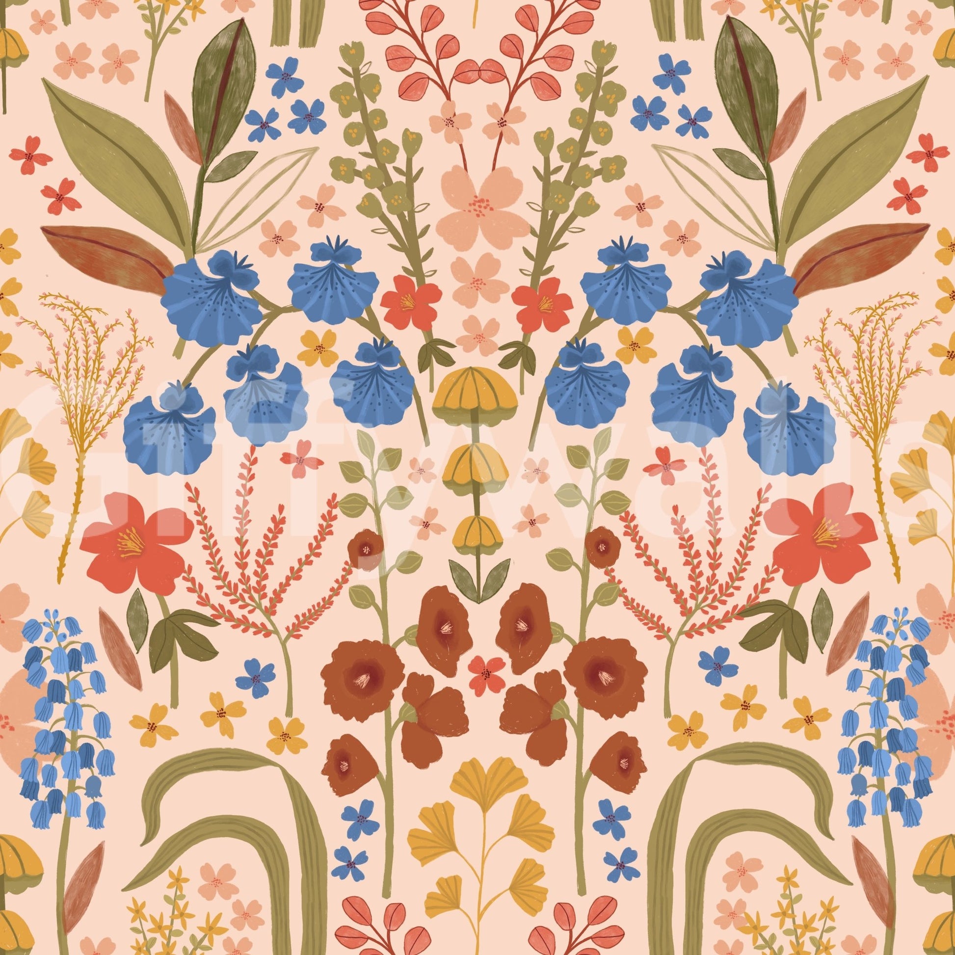 Wallpaper for walls with vintage florals

