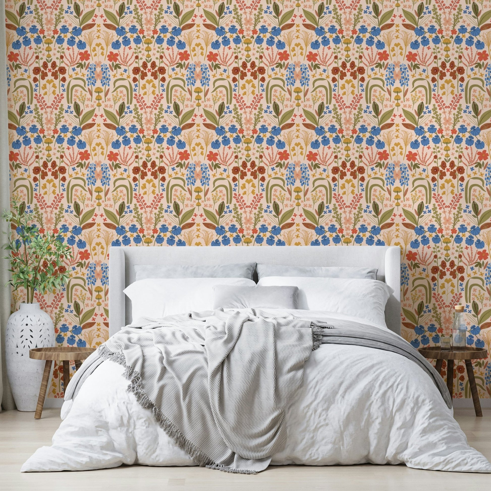 Soft bluebell flower wallpaper design

