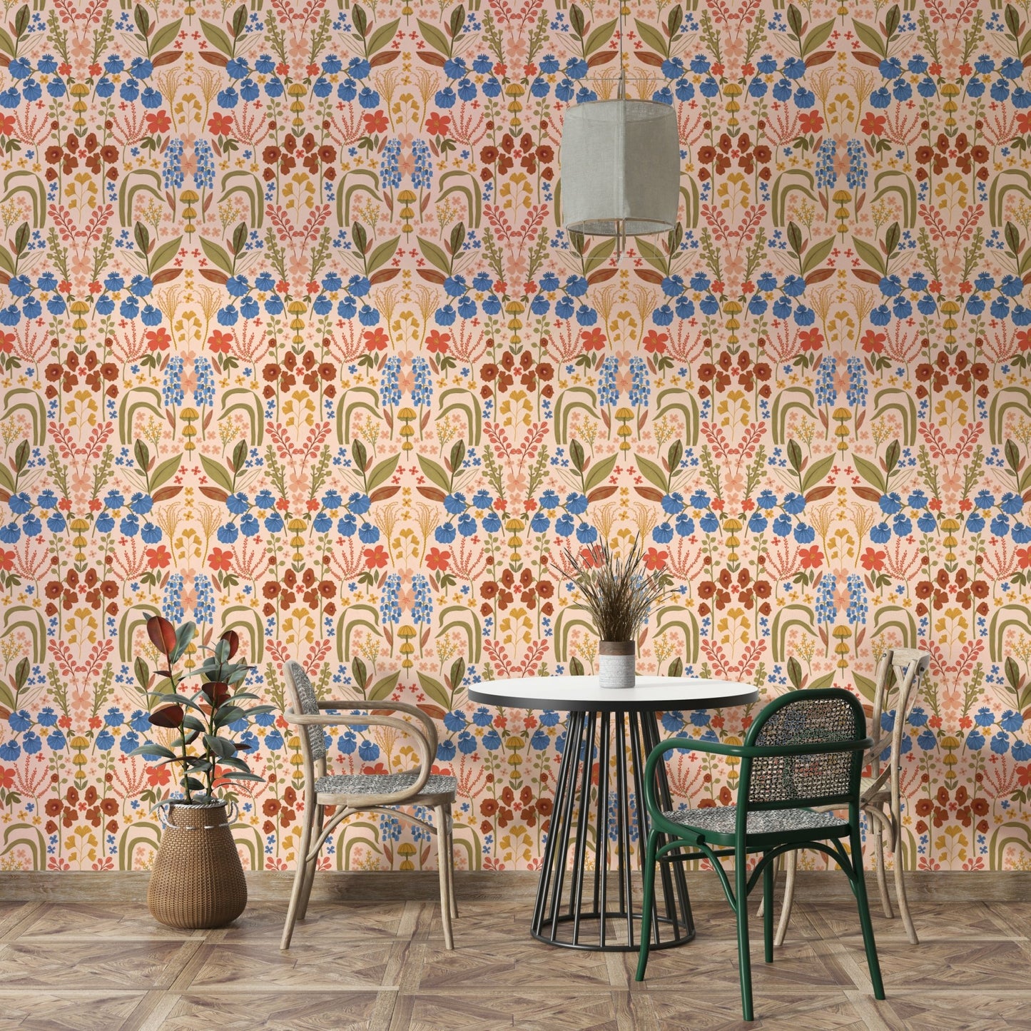 Elegant floral wallpaper for bedrooms

