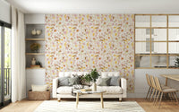 Living room Vintage Blush Rose Garden wall covering aesthetic.