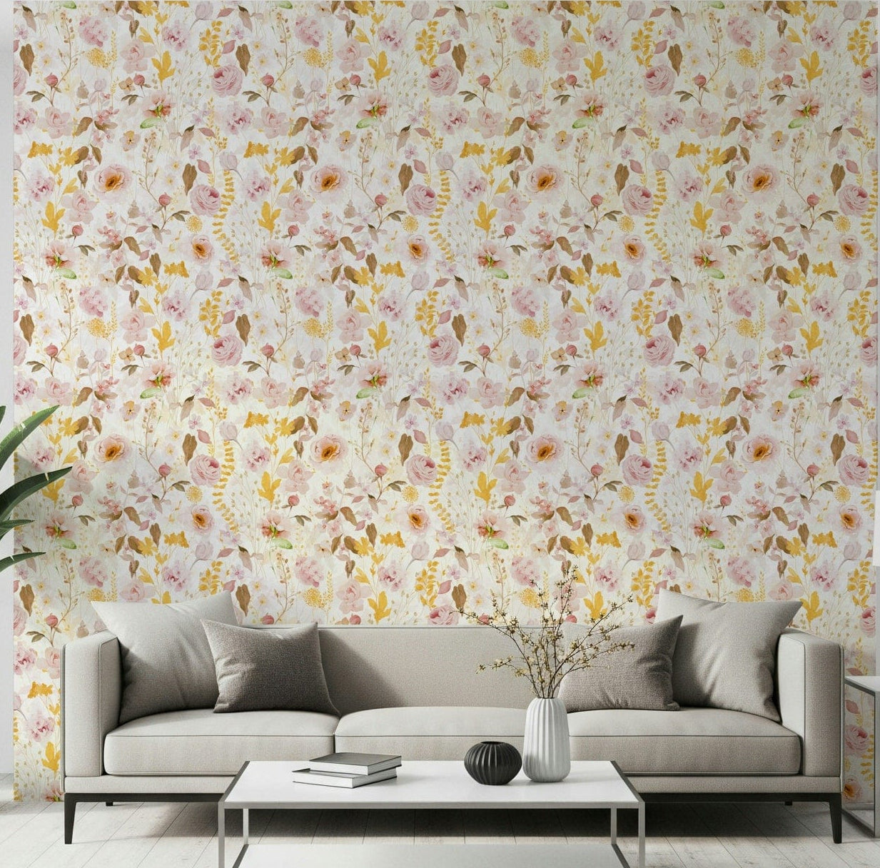 Home decor Vintage Blush Rose Garden elegant floral print., GD7184