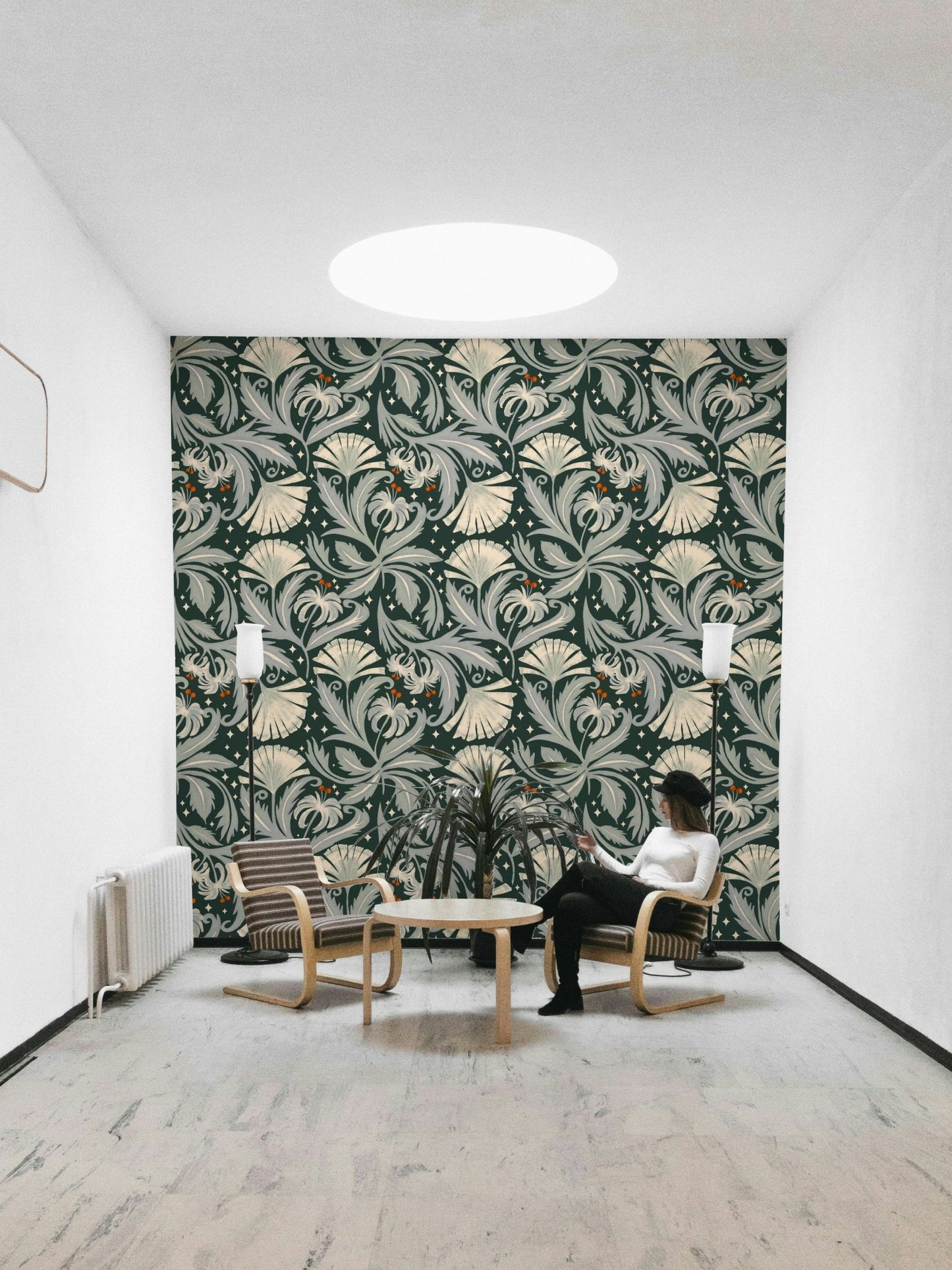 Vintage botanica forest noir wallpaper

