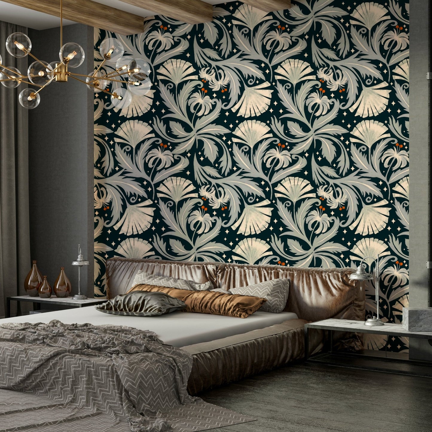 Heritage revival botanical wallpaper

