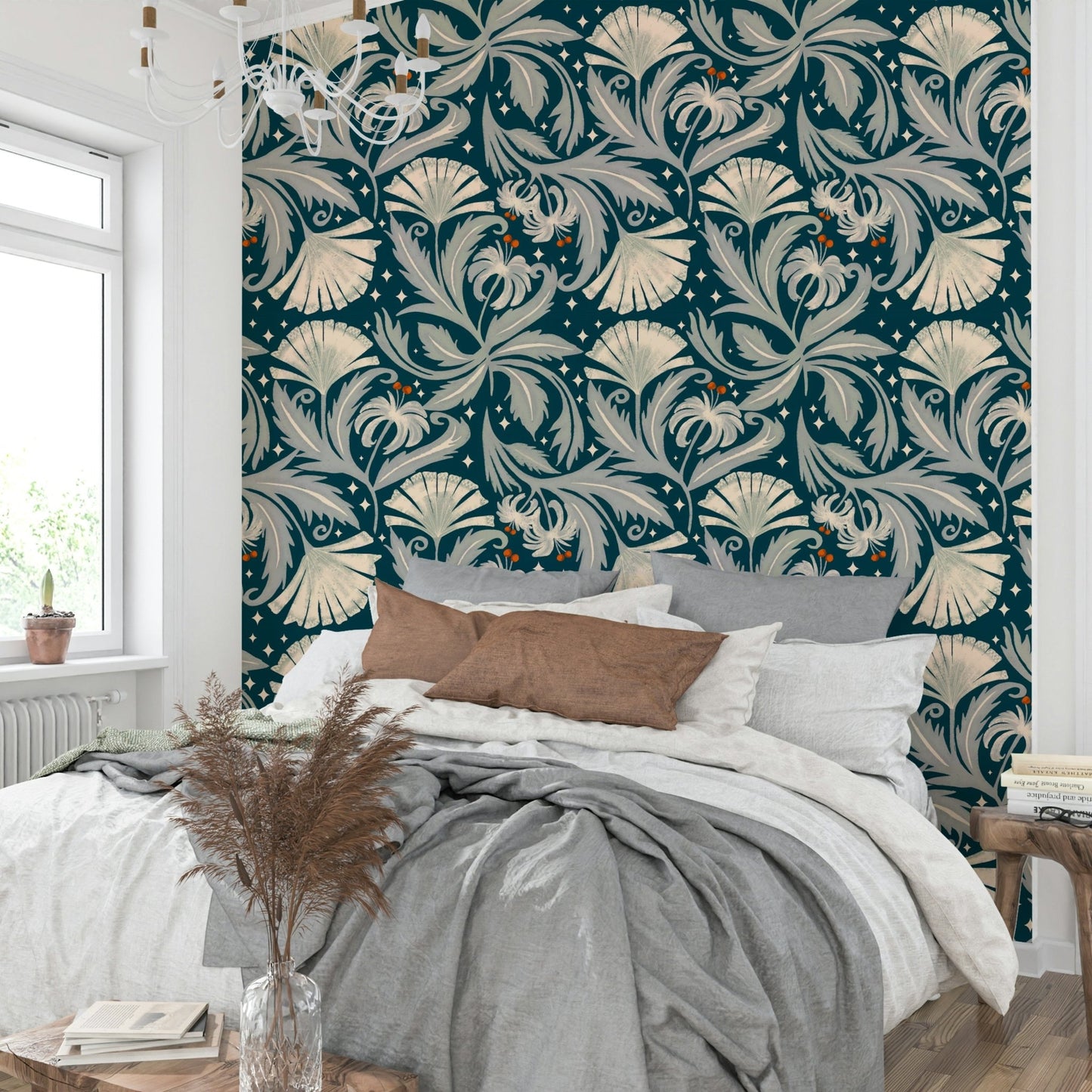 Heritage revival botanical wallpaper

