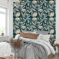 Heritage revival botanical wallpaper

