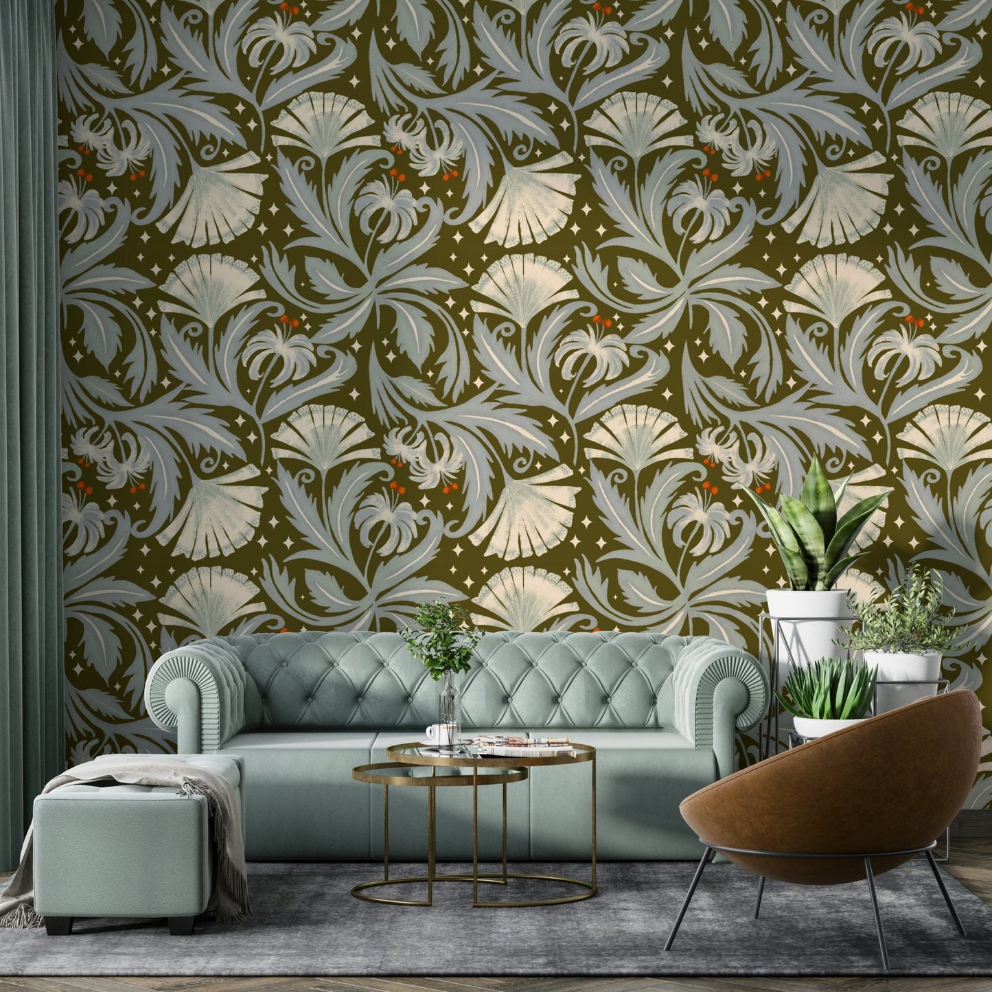 Botanical wallpaper vintage style

