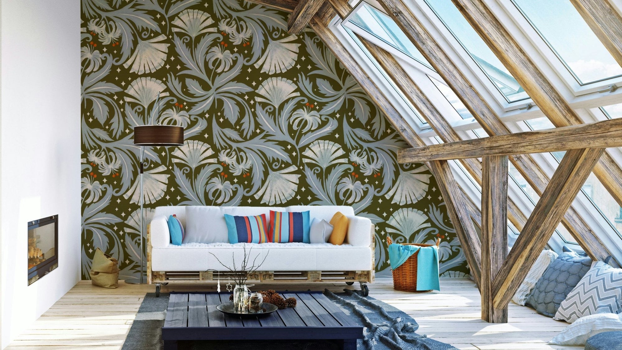 Heritage revival floral wallpaper art, GD1037