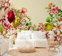 Classic botanical wall mural with vintage design.


