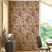Vintage botanical wallpaper with delicate floral motifs., GD1360