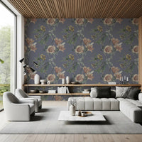 Soft floral surface in Vintage Botanical Serenity Wallpaper design
