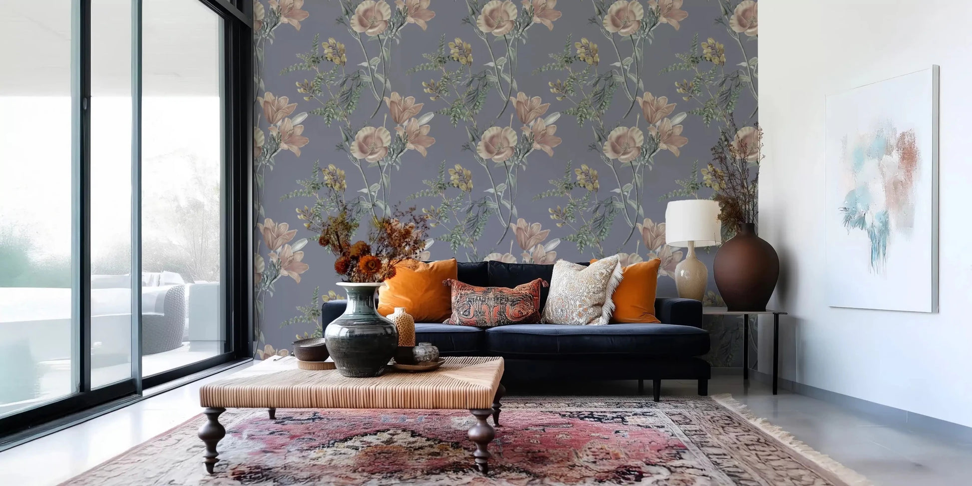 Calm garden layout in Vintage Botanical Serenity wall Wallpaper