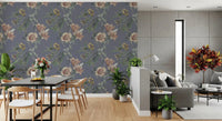 Pale peach blooms on Botanical Serenity Wallpaper with soft contrast