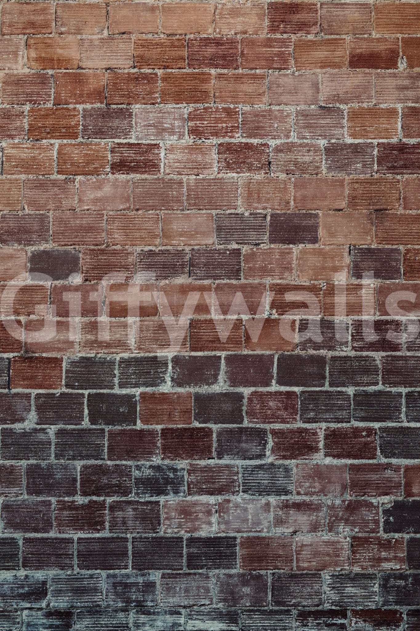 Rustic industrial style created by the Vintage Brick Texture peel and stick mural.