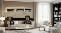 Timeless recreational vehicle, the happy Vintage Camper Van wall mural.