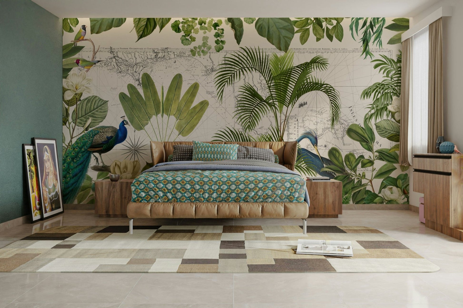 Vintage Caribbean Tropical Journey Wall Mural

