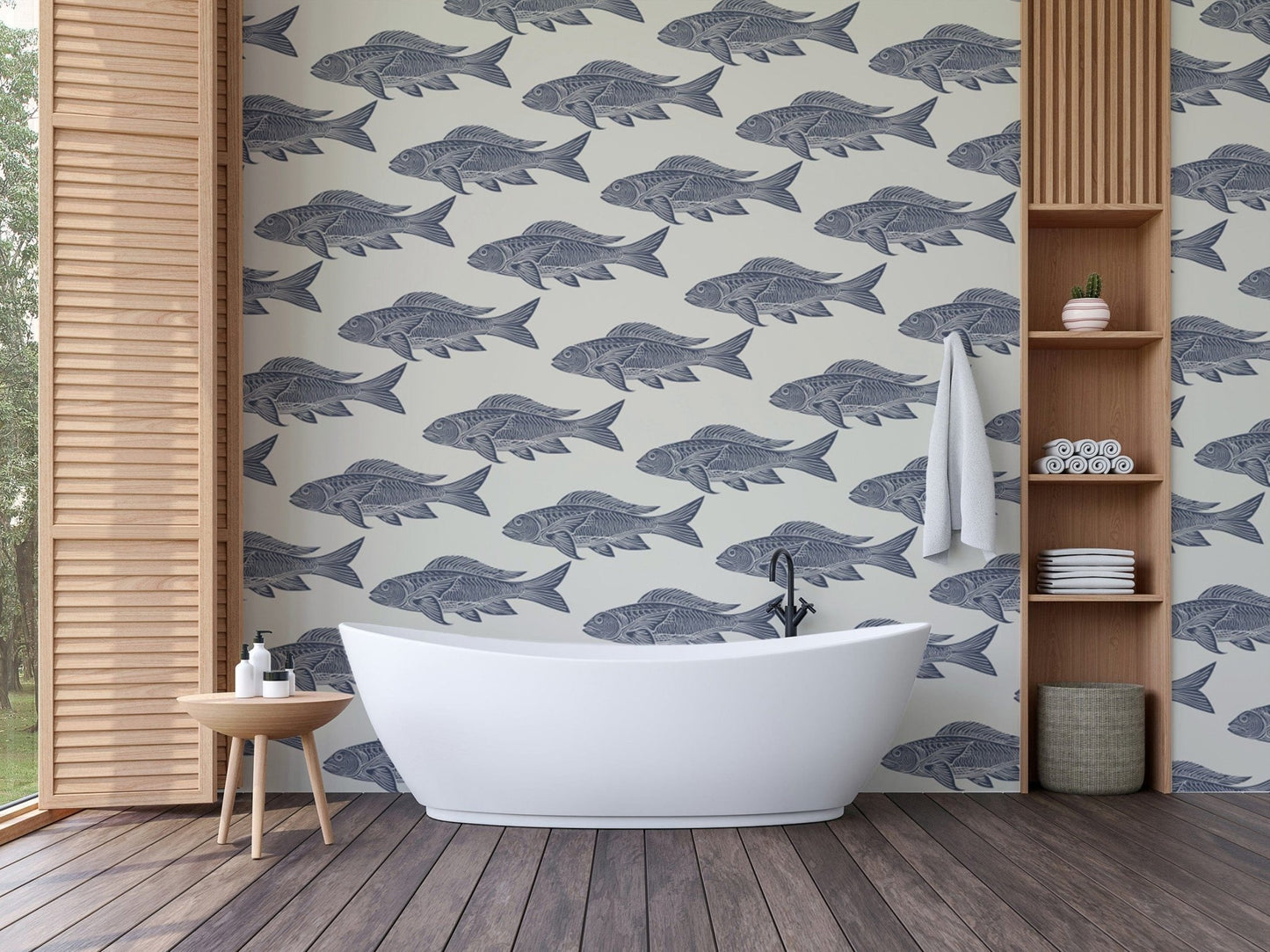 Vintage Catch Nautical Fish Wallpaper