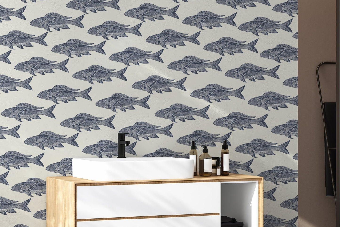 Vintage Catch Nautical Fish Wallpaper