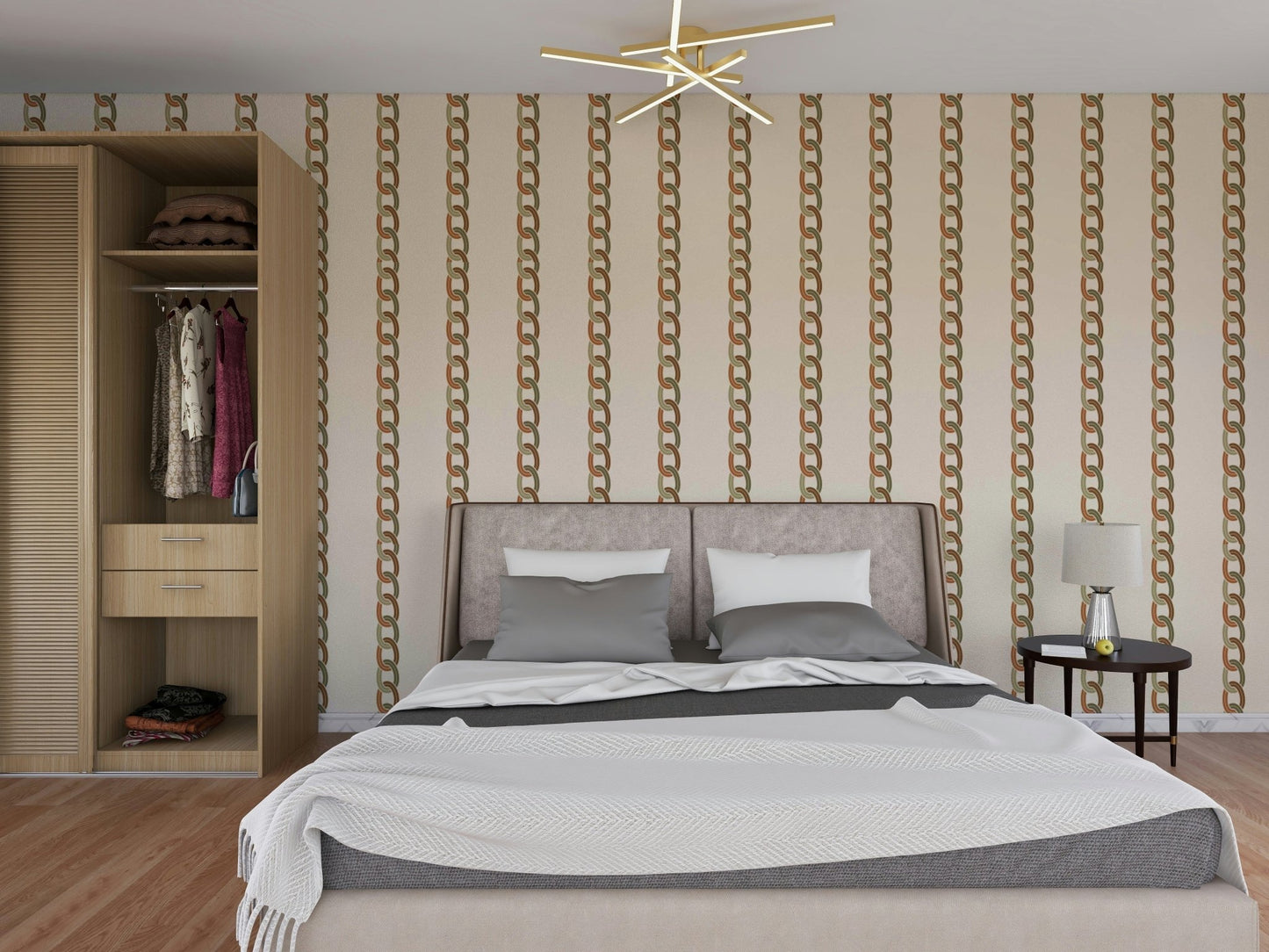 The colors are warm and rich, with an aged, neutral palette.

