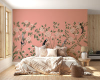 Vintage Chinoiserie Floral Wallpaper Mural - Giffywalls