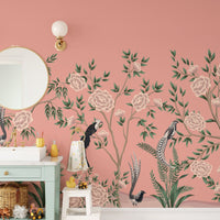 Vintage Chinoiserie Floral Wallpaper Mural - Giffywalls