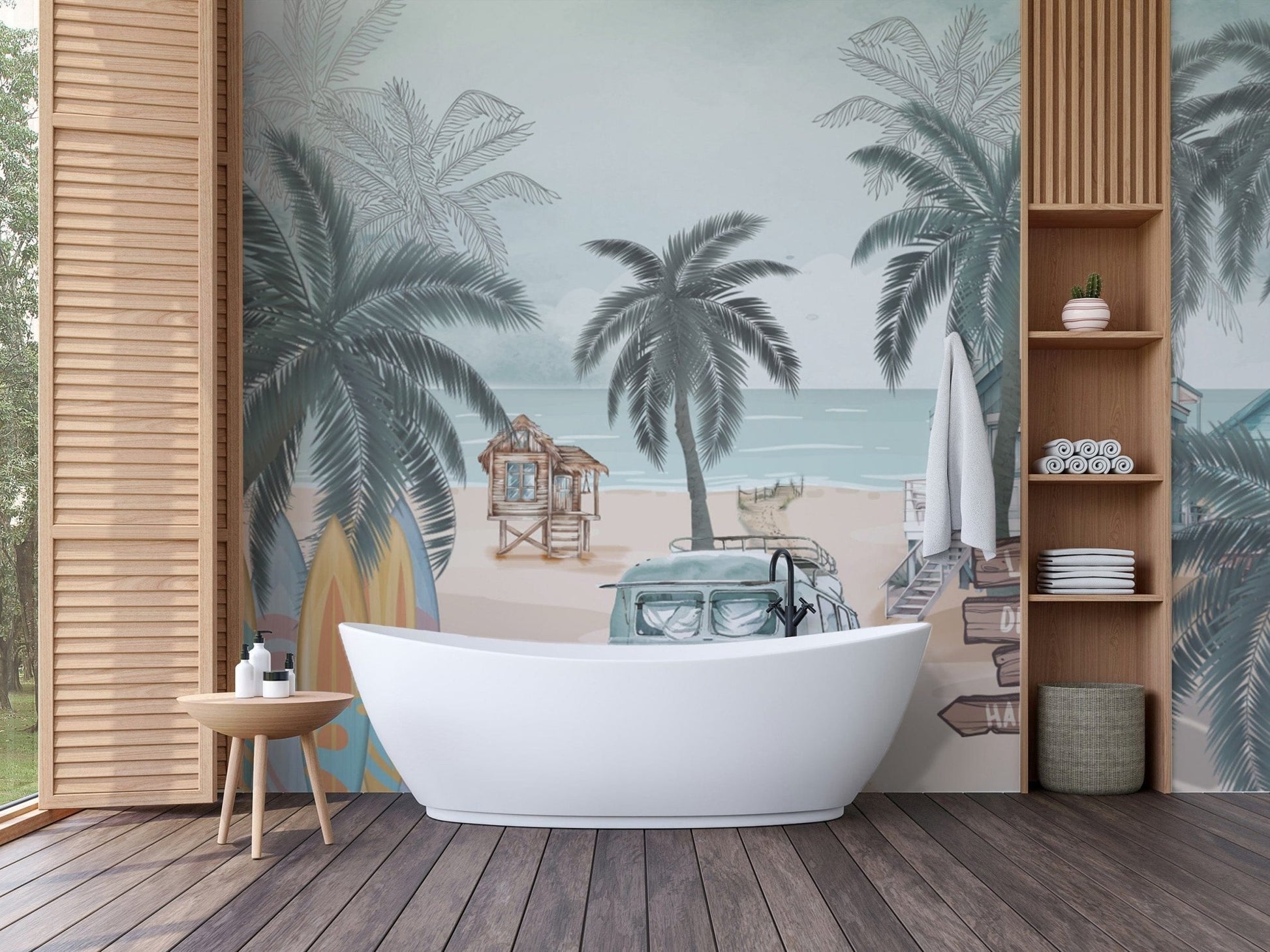 Serene coastal beach wallpaper for homes
