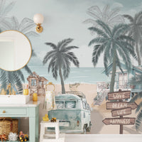 Relaxing beach wallpaper with vintage vibes
