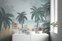 Palm trees and beach wallpaper for rooms
