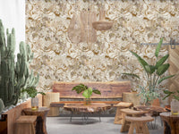 A muted floral repeat gives Vintage Cream Floral wallpaper balance
