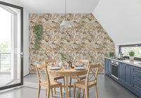 Botanical flow stands out in Vintage Cream Floral wallpaper design