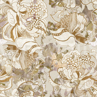 Fine leaf accents run across Vintage Cream Floral wallpaper elegantly