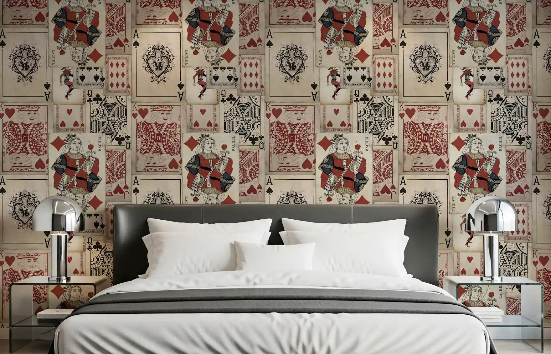 Vintage Deck Wall Mural creates a unique backdrop for a Bedroom., GD8992
