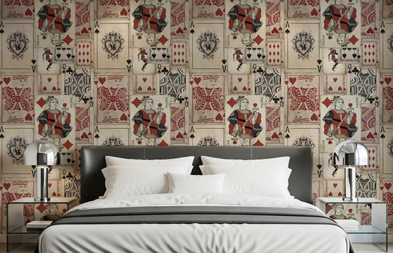 Vintage Deck Wall Mural creates a unique backdrop for a Bedroom., GD8992