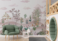 Vintage desert botanical wallpaper mural D207
