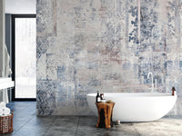 Vintage distressed brick wallpaper design
