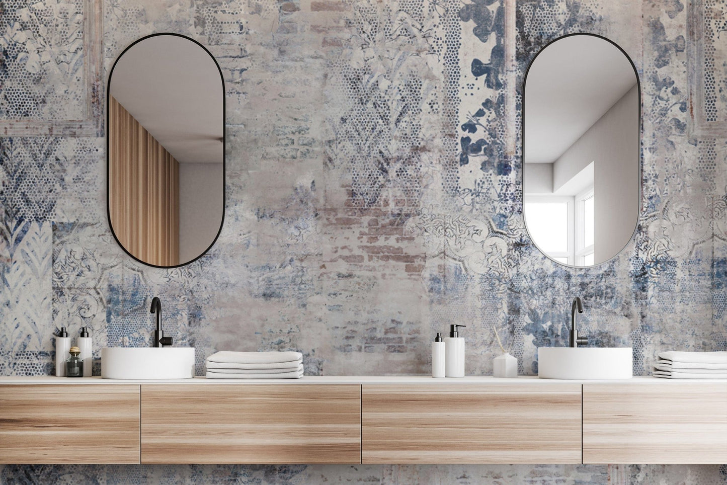 Weathered brick effect wallpaper style
