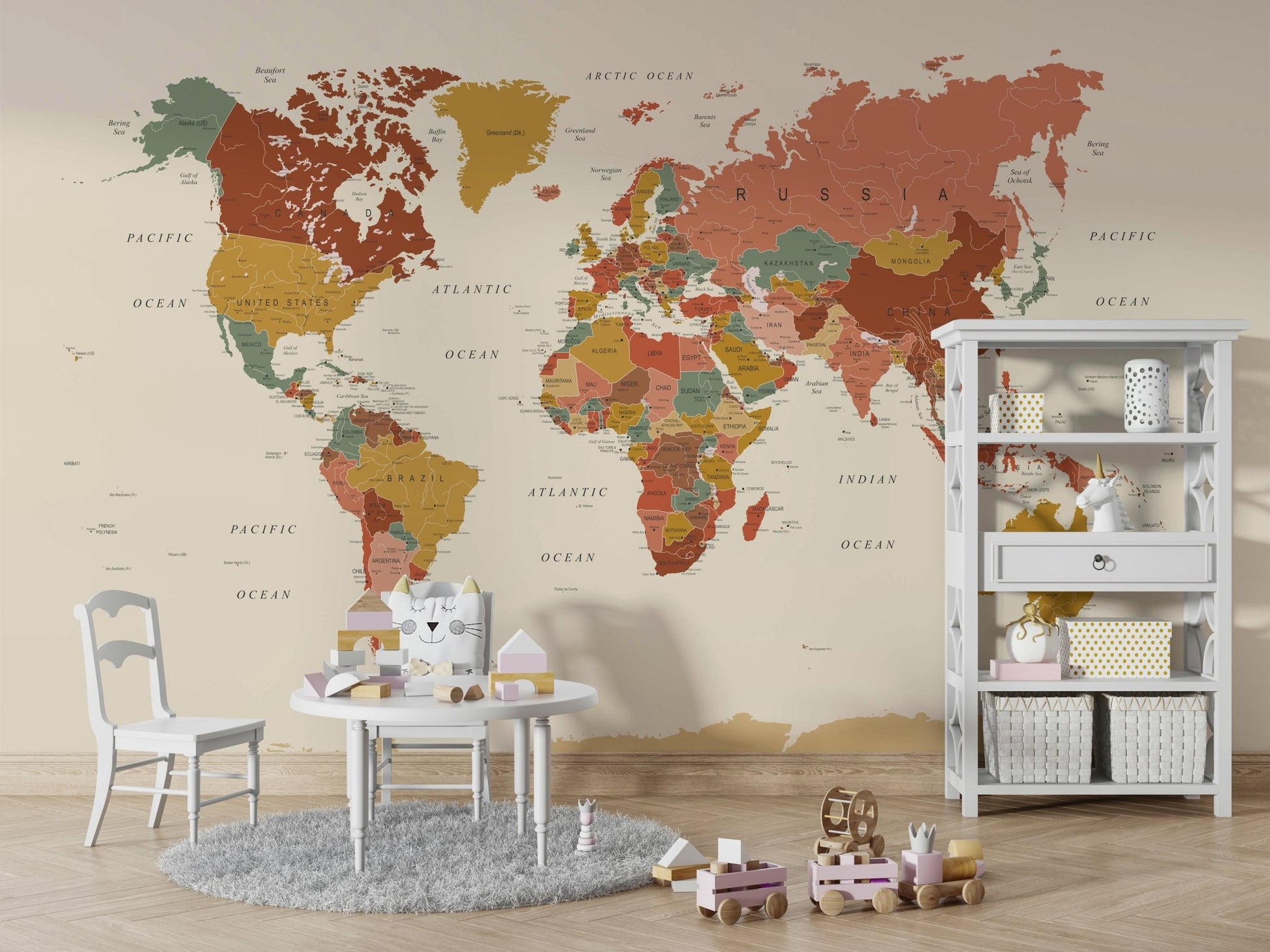 Global style wallpaper in vintage colors
