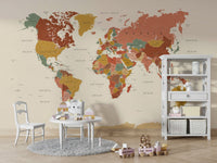 Global style wallpaper in vintage colors
