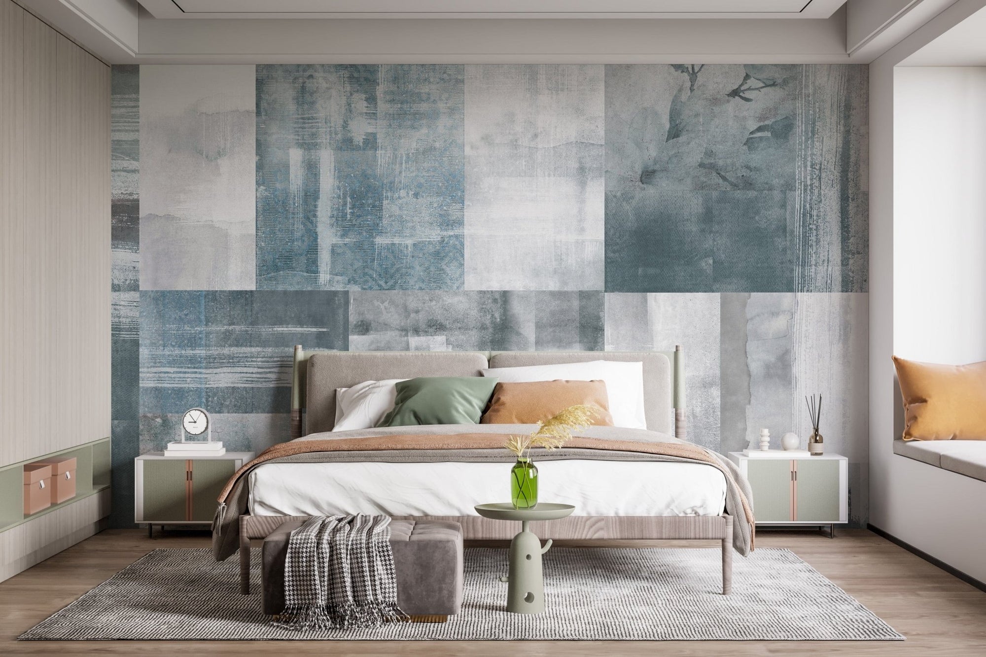 Vintage elegance mural with soft textures, B420