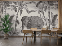 Vintage Elephant Wallpaper Mural - Giffywalls C418