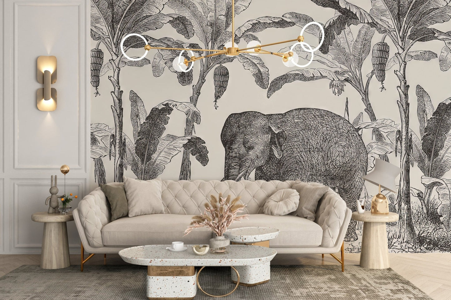 Vintage Elephant Wallpaper for Walls 
C418