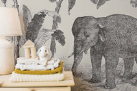Vintage Elephant Wallpaper Mural - Giffywalls C418