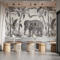 Vintage Elephant Wallpaper Mural - Giffywalls C418