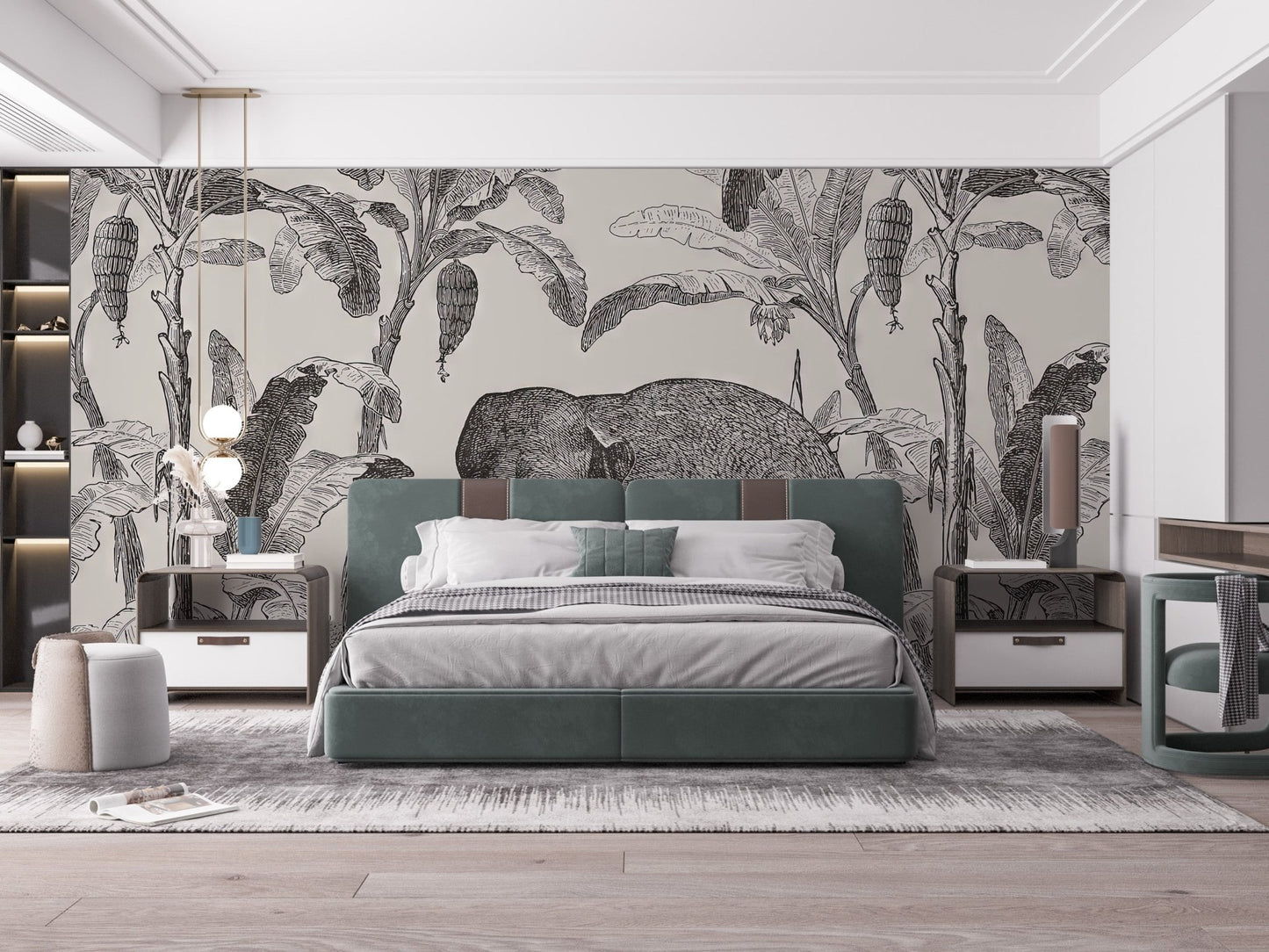 Vintage Elephant Wallpaper Mural 
C418