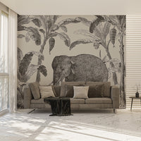 Vintage Elephant Wallpaper Mural - Giffywalls C418
