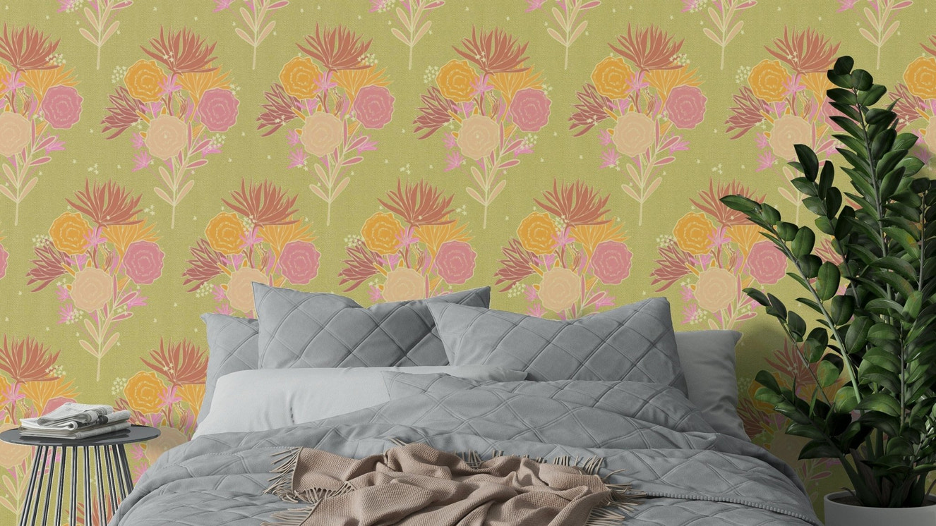 Canvas-inspired vintage wall mural
