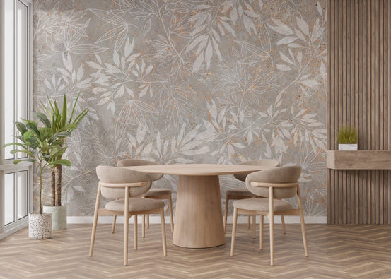 Vintage floral mural with subtle elegance, B430