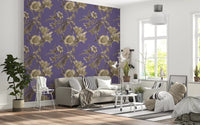 Hallway featuring Vintage Floral Dream Wallpaper and leafy detail