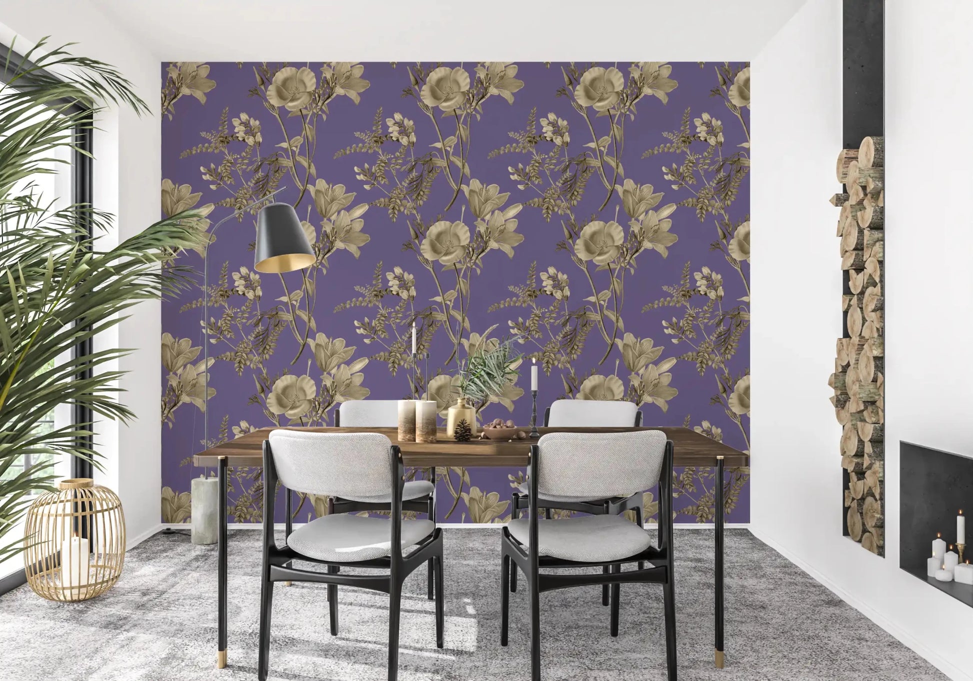 Classic floral branches across Vintage Floral Dream Wallpaper