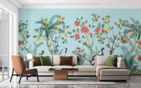 Chinoiserie garden-inspired wallpaper
 B098